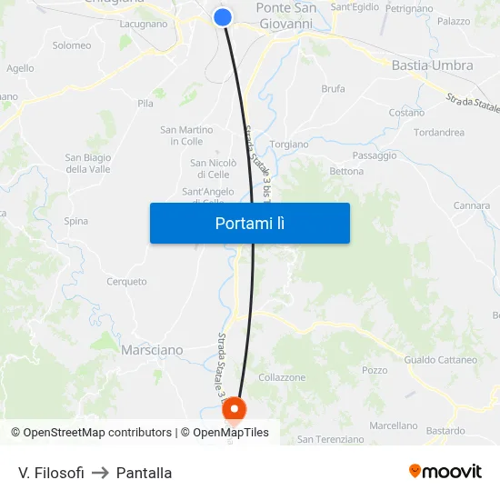 V. Filosofi to Pantalla map