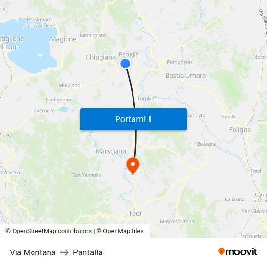 Via Mentana to Pantalla map