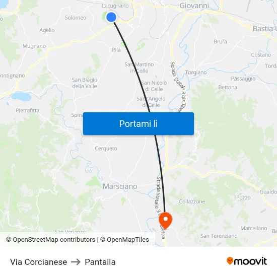 Via Corcianese to Pantalla map