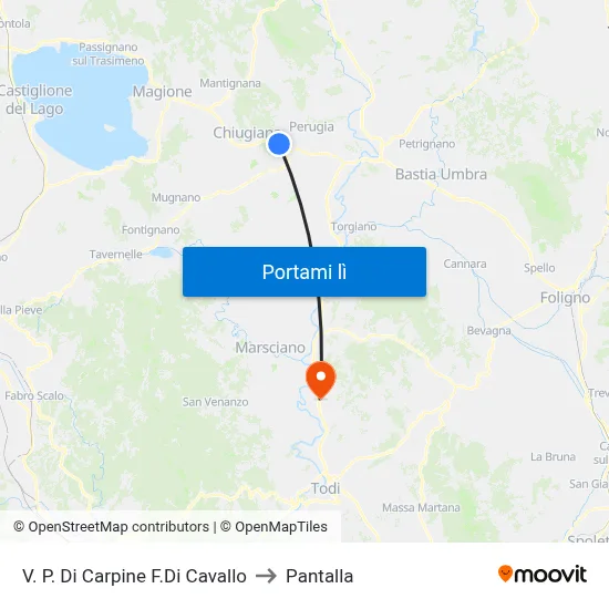 V. P. Di Carpine F.Di Cavallo to Pantalla map
