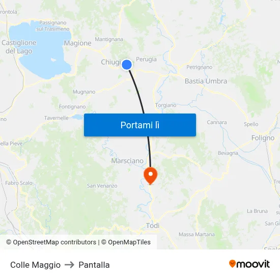 Colle Maggio to Pantalla map