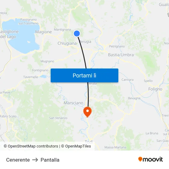 Cenerente to Pantalla map