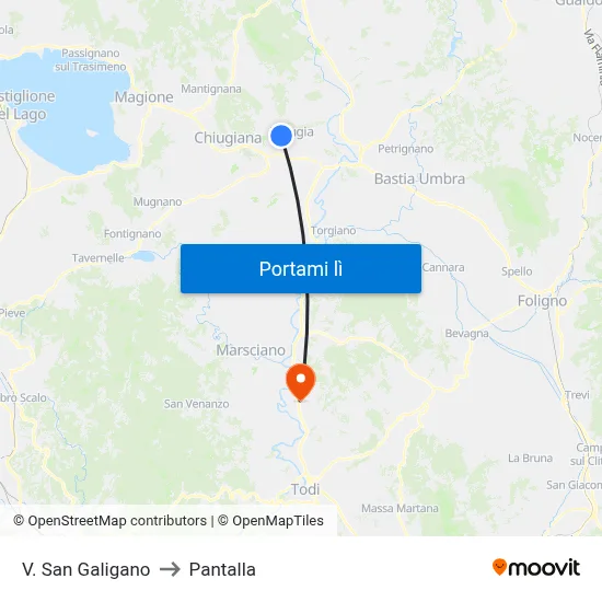 V. San Galigano to Pantalla map