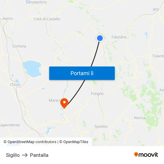 Sigillo to Pantalla map