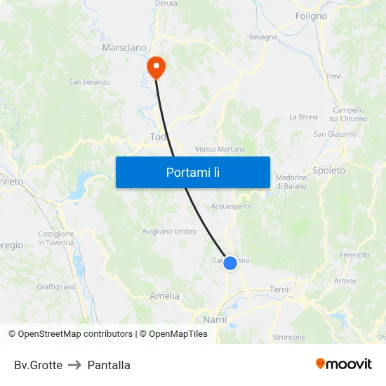 Bv.Grotte to Pantalla map