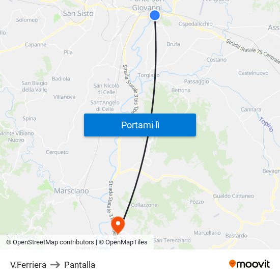 V.Ferriera to Pantalla map