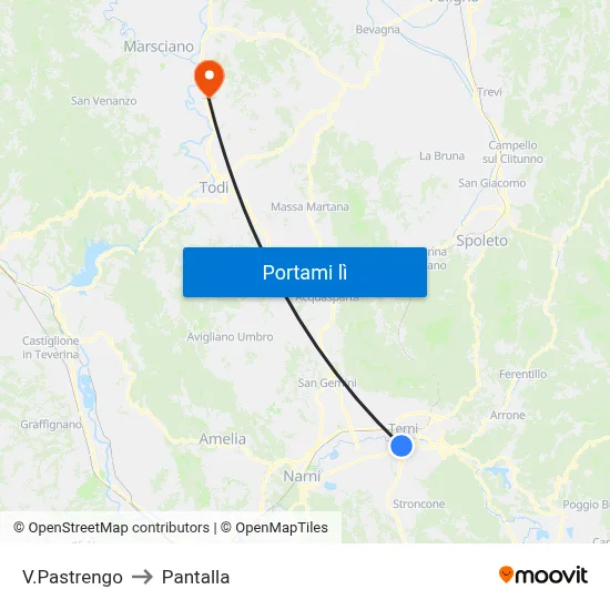 V.Pastrengo to Pantalla map