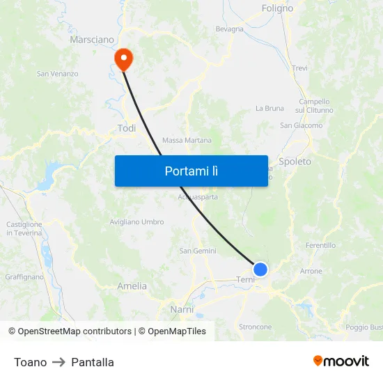 Toano to Pantalla map