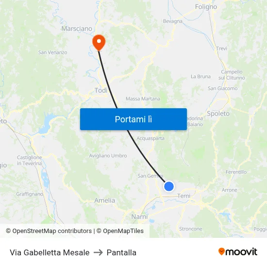 Via Gabelletta Mesale to Pantalla map