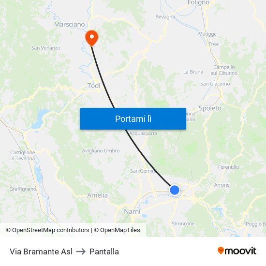 Via Bramante Asl to Pantalla map