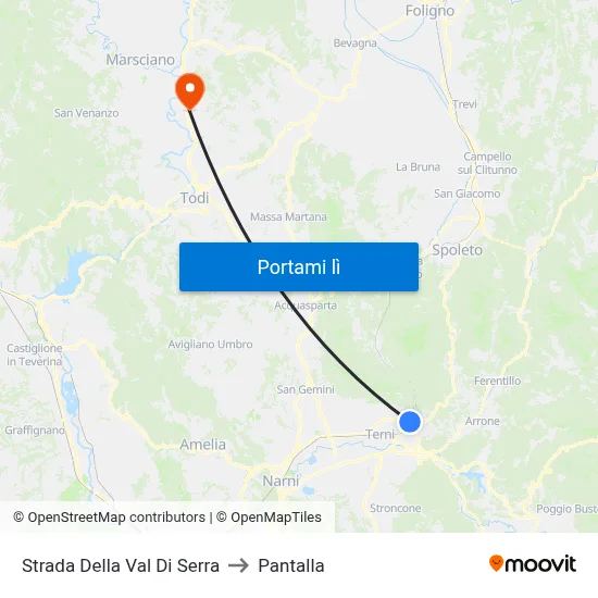Strada Della Val Di Serra to Pantalla map