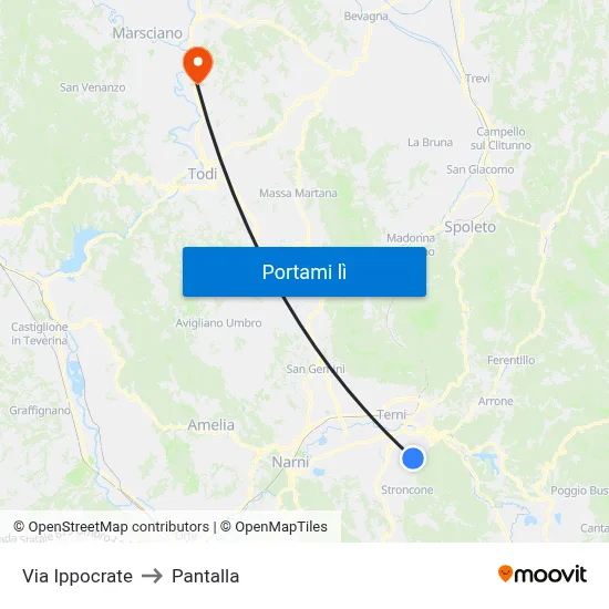 Via Ippocrate to Pantalla map