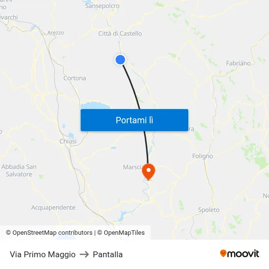 Via Primo Maggio to Pantalla map