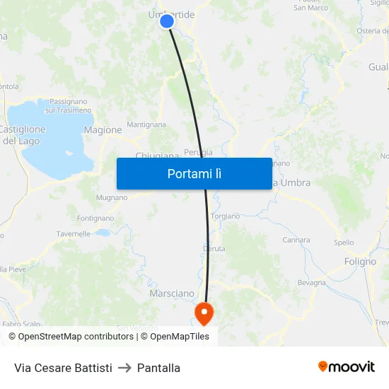 Via Cesare Battisti to Pantalla map