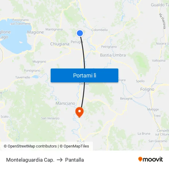 Montelaguardia Cap. to Pantalla map