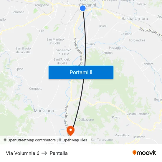 Via Volumnia 6 to Pantalla map