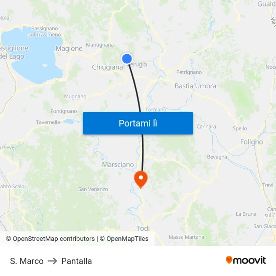 S. Marco to Pantalla map