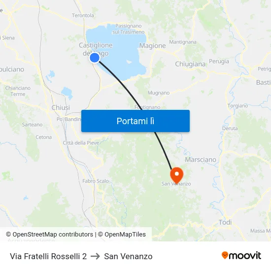 Via Fratelli Rosselli 2 to San Venanzo map