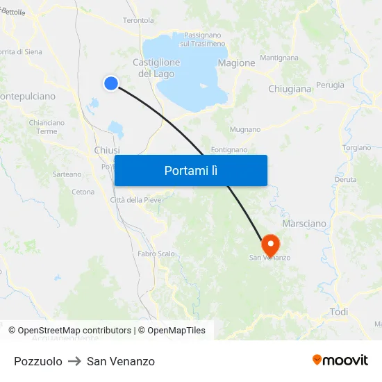 Pozzuolo to San Venanzo map