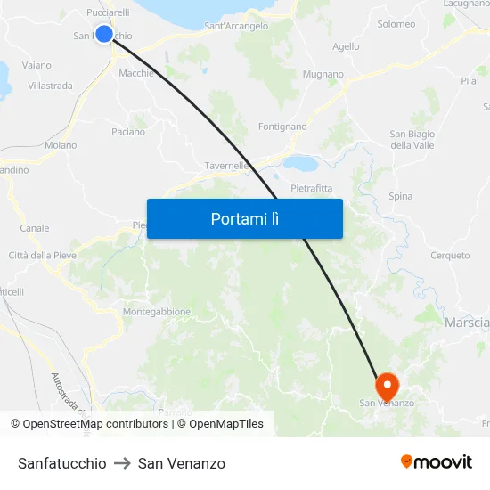 Sanfatucchio to San Venanzo map