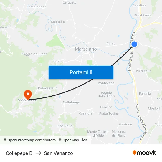 Collepepe B. to San Venanzo map