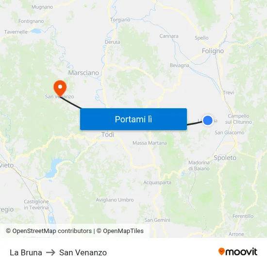 La Bruna to San Venanzo map