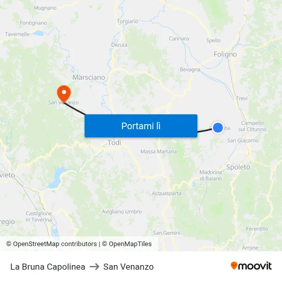 La Bruna Capolinea to San Venanzo map