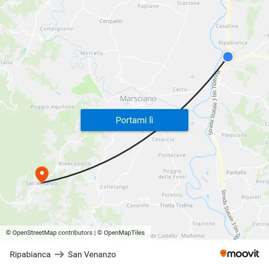 Ripabianca to San Venanzo map