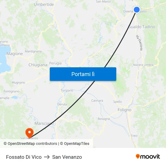 Fossato Di Vico to San Venanzo map