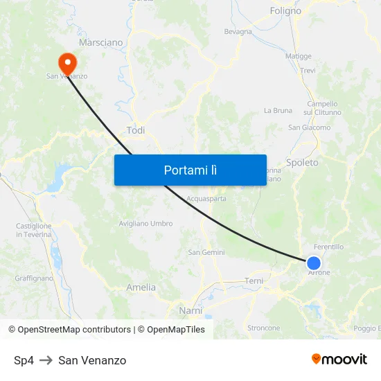 Sp4 to San Venanzo map