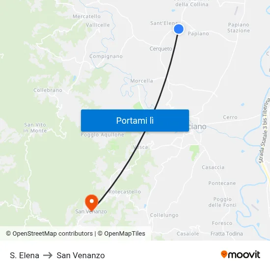 S. Elena to San Venanzo map