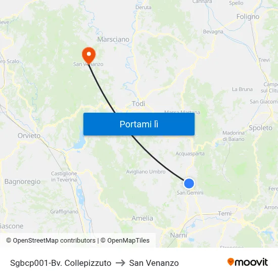 Sgbcp001-Bv. Collepizzuto to San Venanzo map