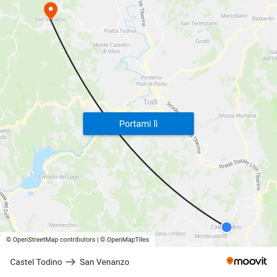 Castel Todino to San Venanzo map
