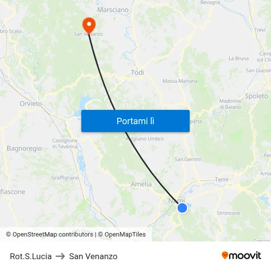 Rot.S.Lucia to San Venanzo map