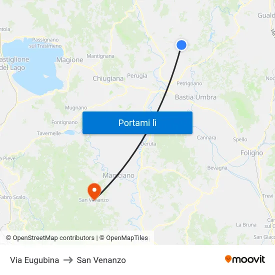 Via Eugubina to San Venanzo map