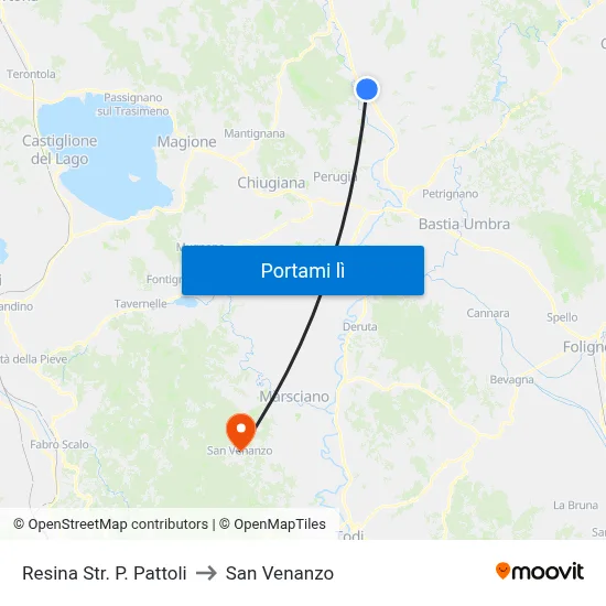 Resina Str. P. Pattoli to San Venanzo map