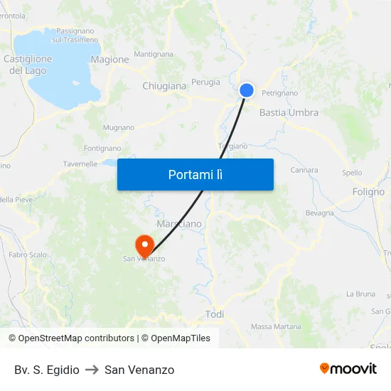 Bv. S. Egidio to San Venanzo map