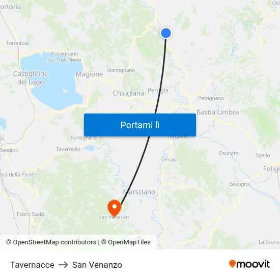 Tavernacce to San Venanzo map