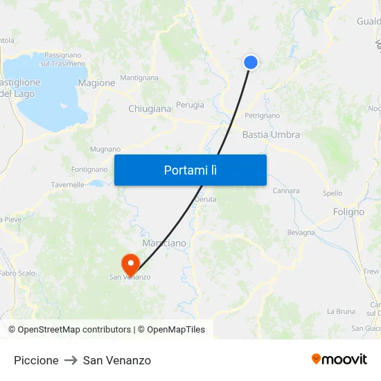 Piccione to San Venanzo map