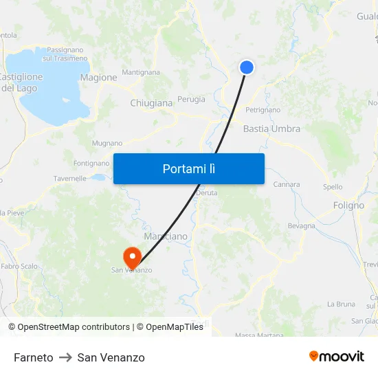 Farneto to San Venanzo map