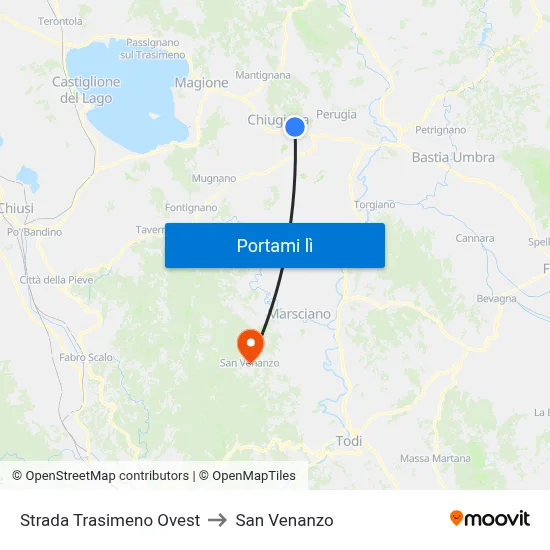 Strada Trasimeno Ovest to San Venanzo map