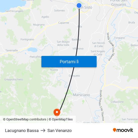 Lacugnano Bassa to San Venanzo map