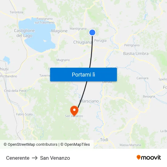 Cenerente to San Venanzo map