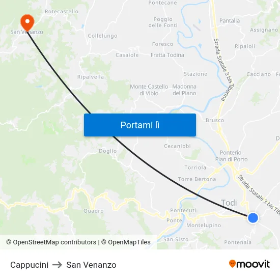 Cappucini to San Venanzo map