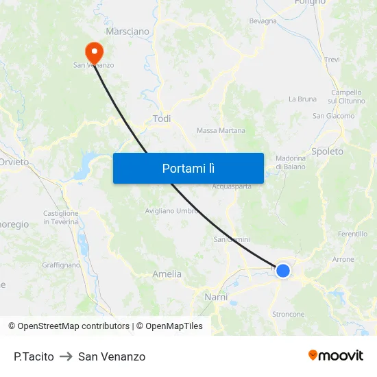 P.Tacito to San Venanzo map