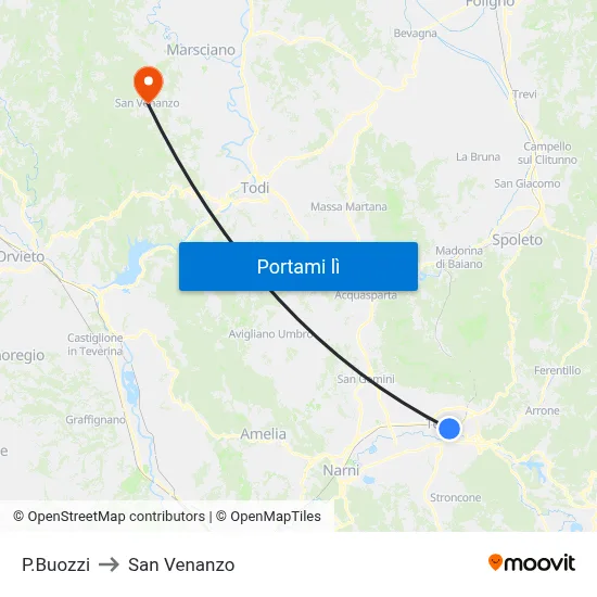 P.Buozzi to San Venanzo map