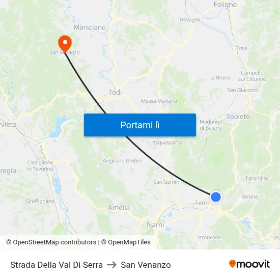Strada Della Val Di Serra to San Venanzo map