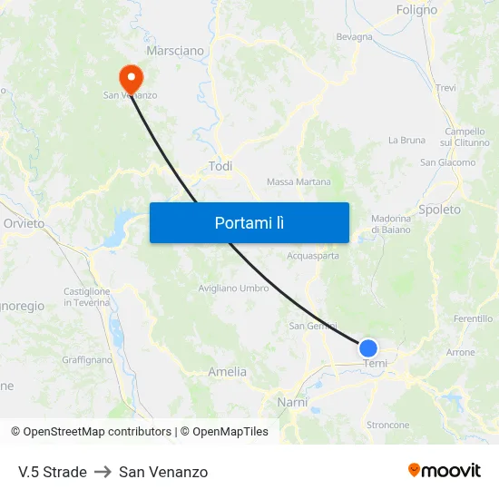 V.5 Strade to San Venanzo map