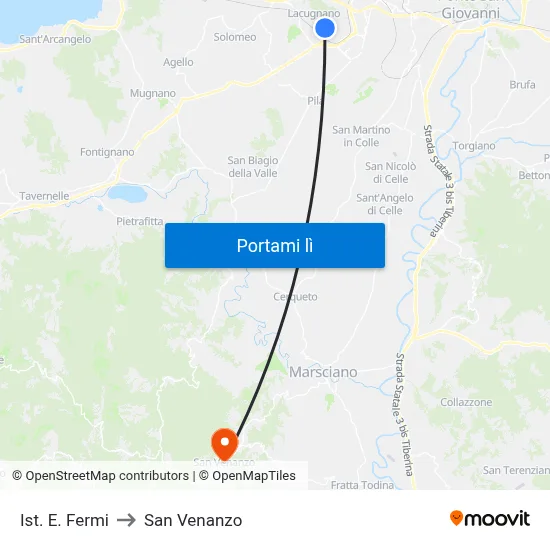 Ist. E. Fermi to San Venanzo map