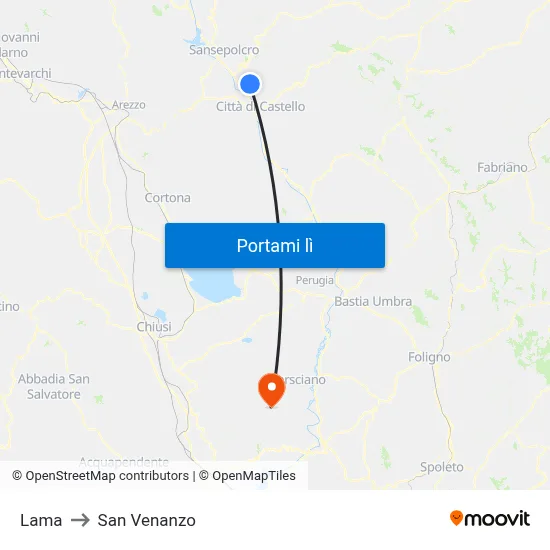 Lama to San Venanzo map